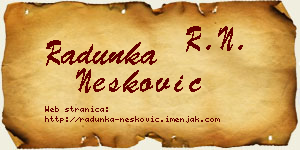 Radunka Nešković vizit kartica